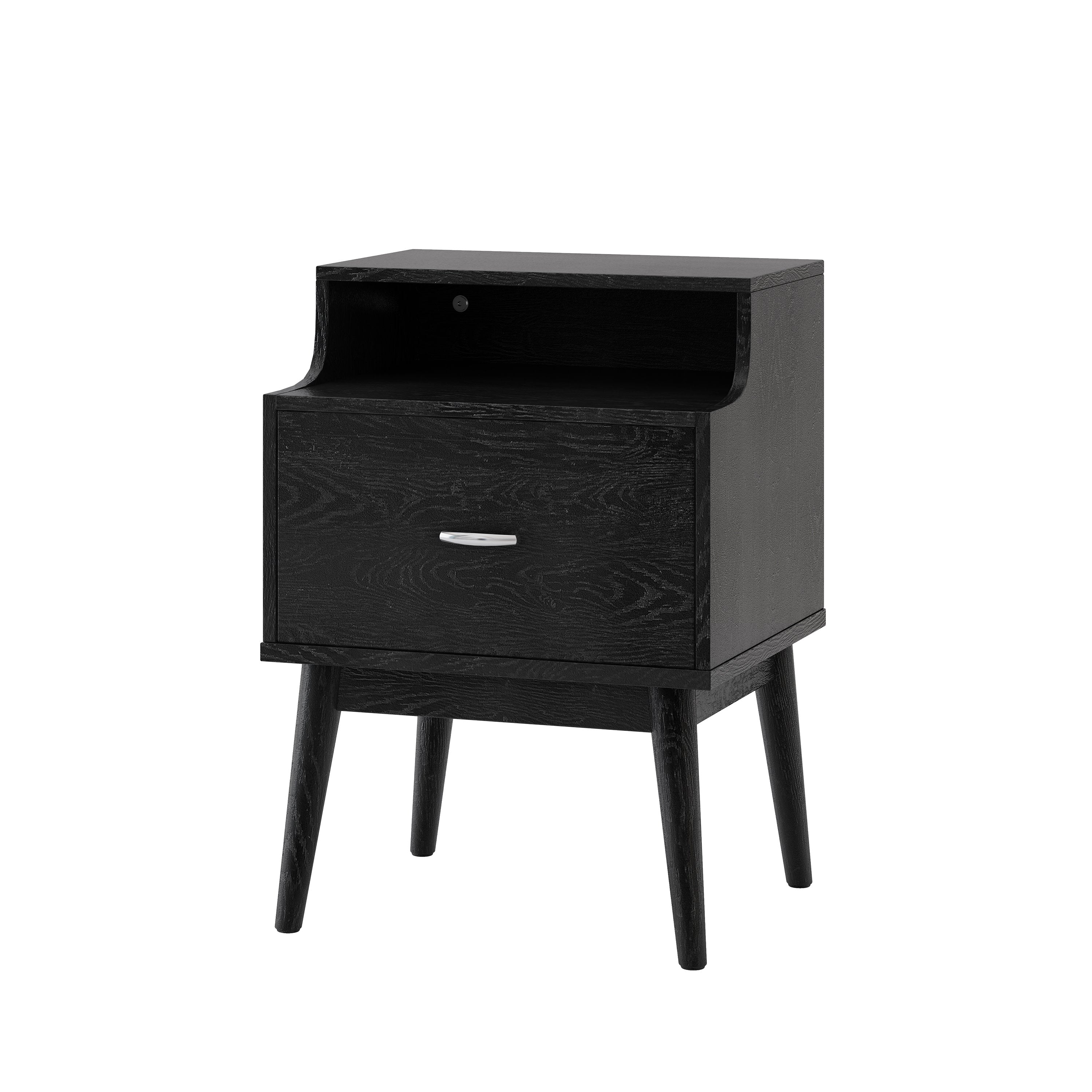 Wilbur Mid Century Modern Wooden Nightstand