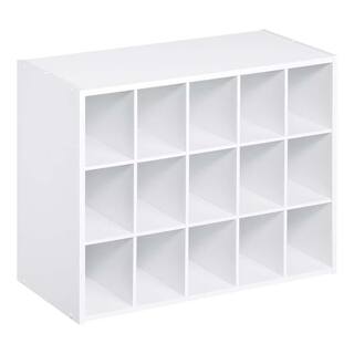 ClosetMaid 19 in. H x 24 in. W x 12 in. D White Wood Look 15-Cube Storage Organizer 8983