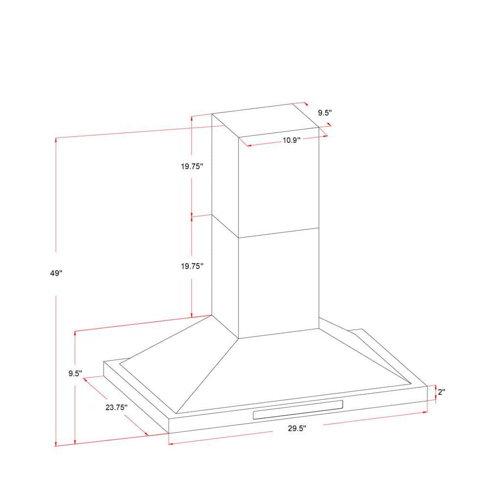 AKDY 30 in 343 CFM Convertible Kitchen Island Mount Range Hood in Embossing Copper with LED and Touch Panel