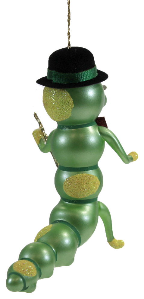 De Carlini Dad Caterpillar With Cane Glass Ornament Italian Family Spring A5719   Christmas Ornaments   by Story Book Kids Inc  Houzz