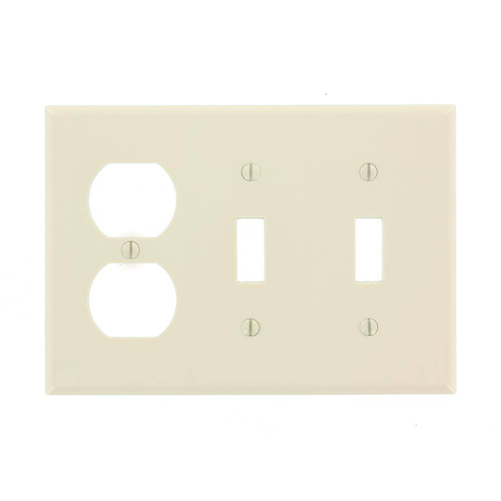 Leviton Almond 3-Gang 2-Toggle1-Duplex Wall Plate (1-Pack) 78021