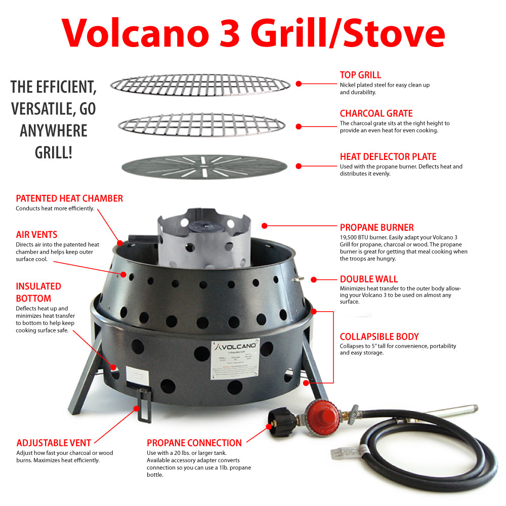 Volcano 3 Collapsible Propane Grill