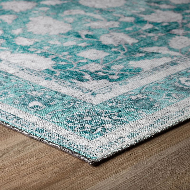 Addison Kensington Teal Persian Non-skid Accent Rug