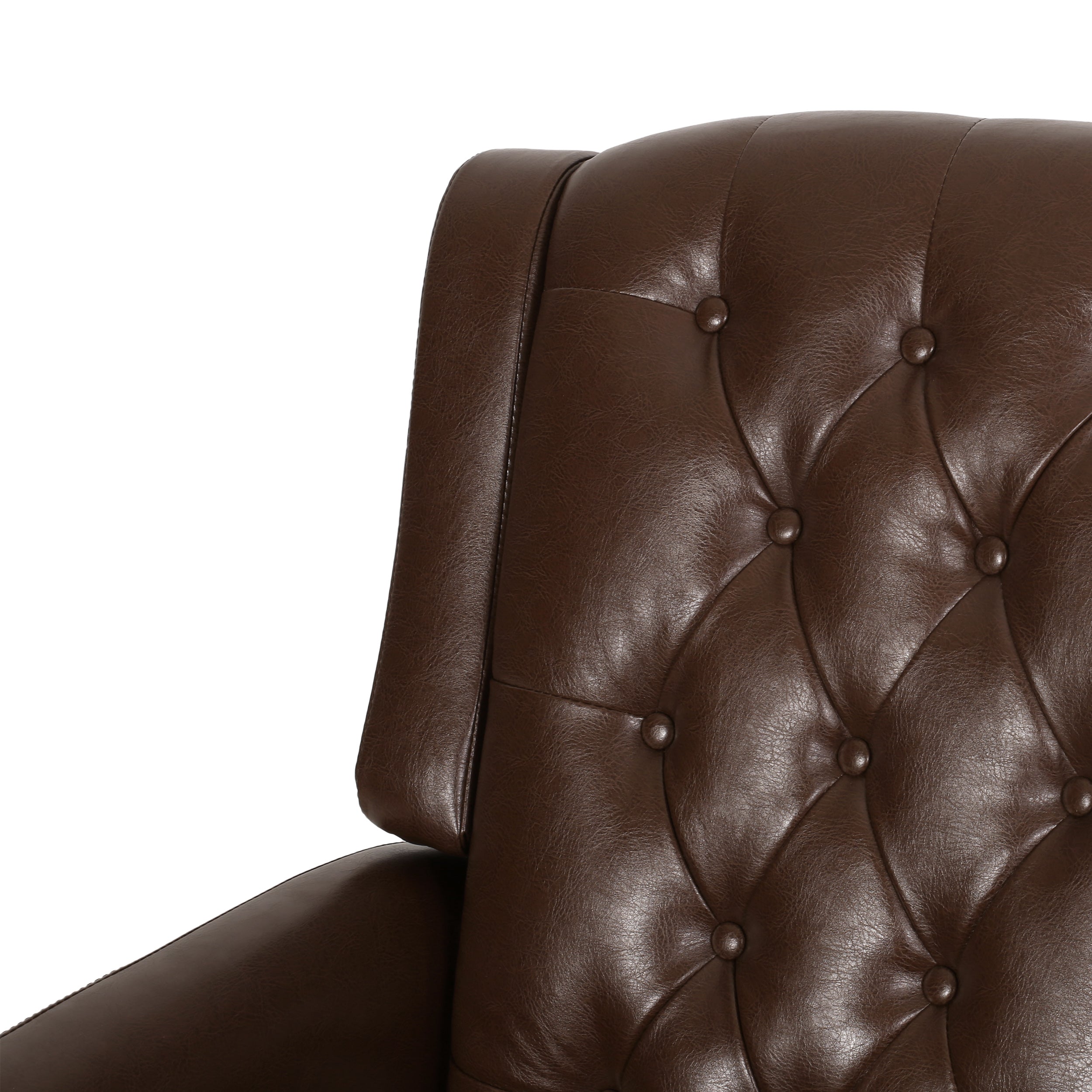 Loubar Contemporary Faux Leather Tufted Pushback Recliner