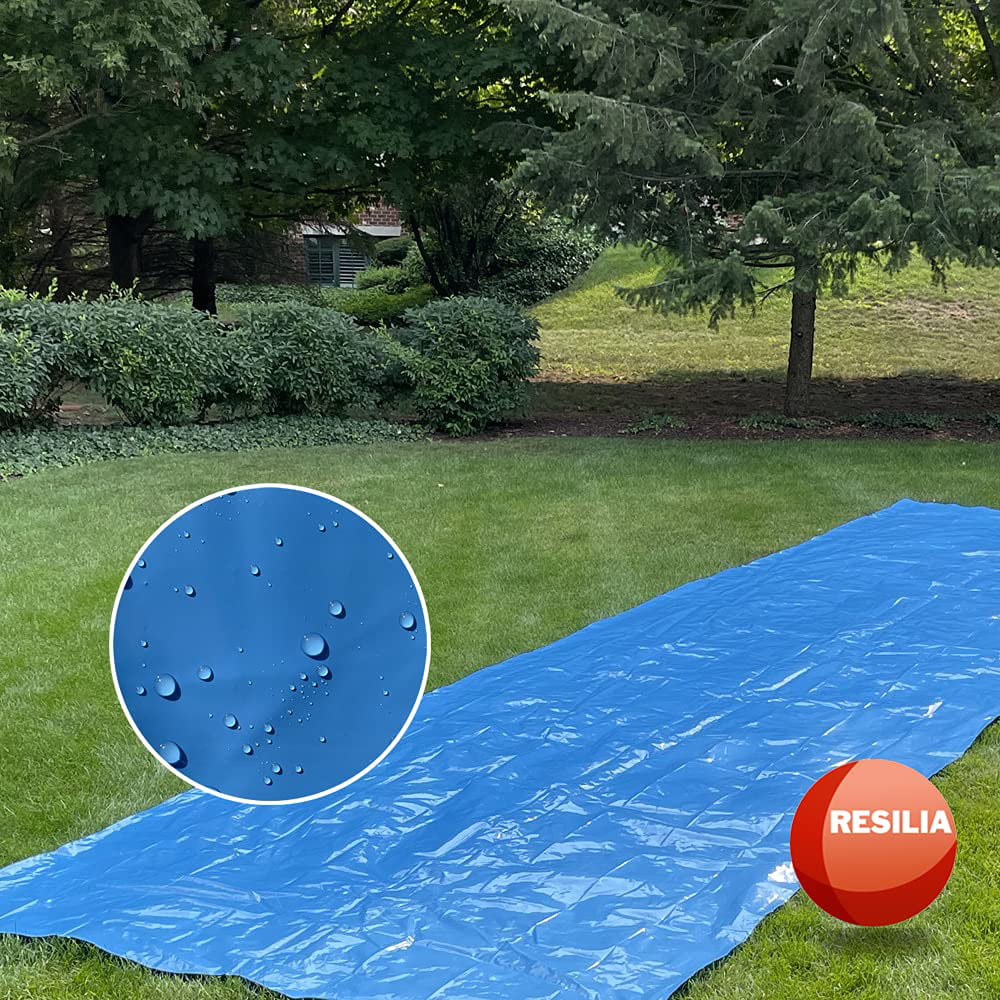 Resilia XL, 20' x 6' Super Slip Lawn Waterslide With Hold Steady Stakes