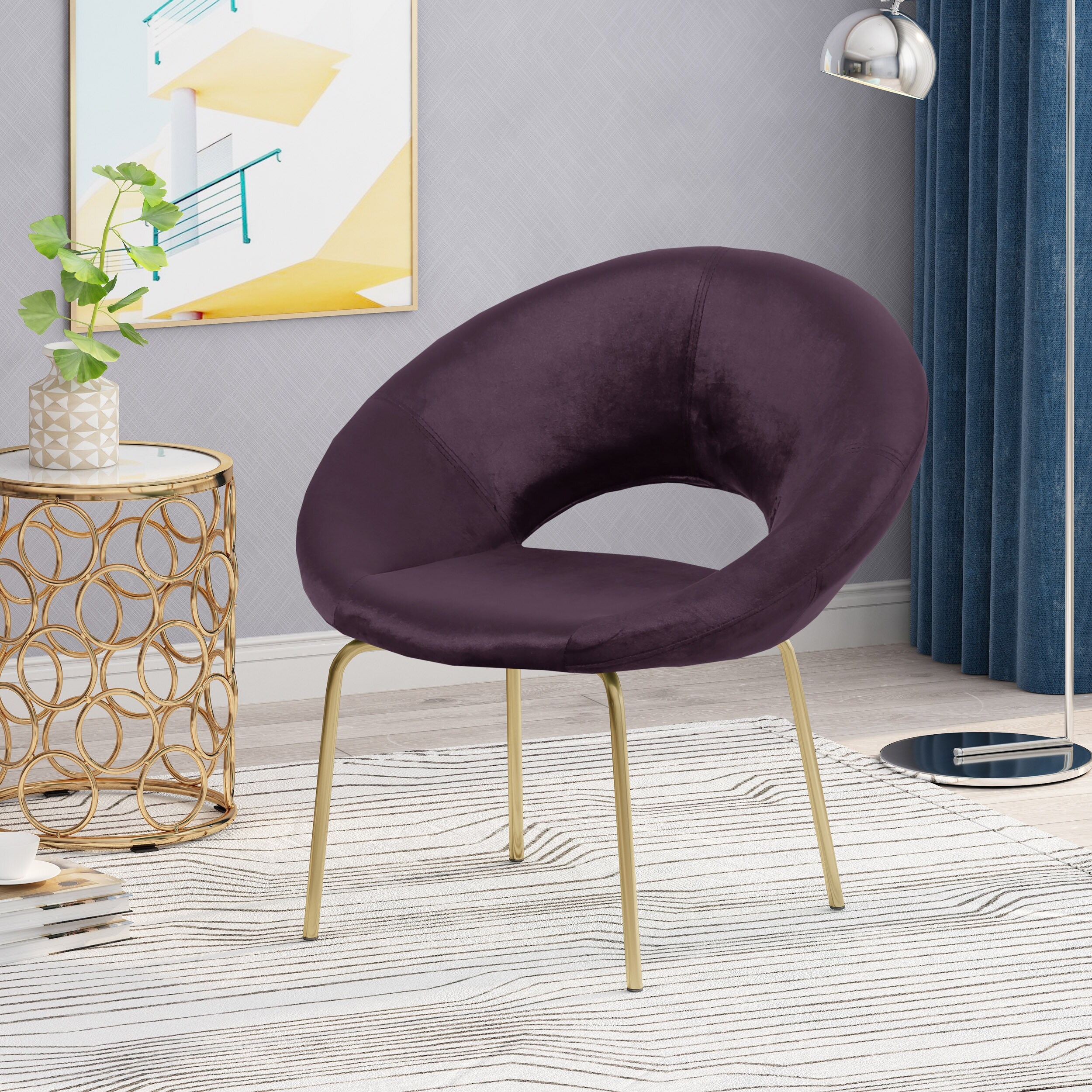 Pincay Modern Glam Velvet Accent Chair by Christopher Knight Home