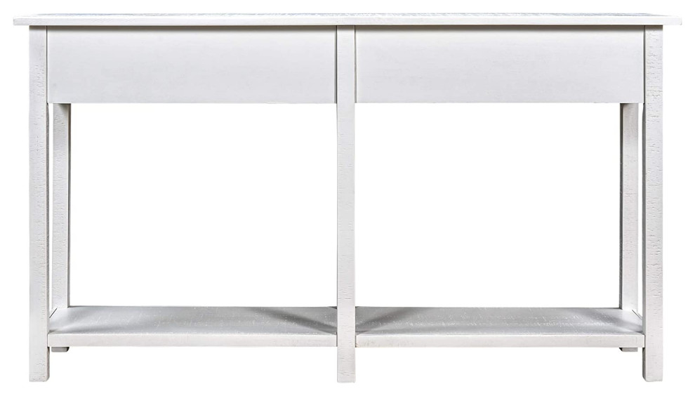 Narrow Console Table  Hardwood Frame With 4 Drawers and Long Shelf   Transitional   Console Tables   by Decorn  Houzz