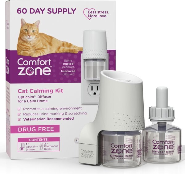 Comfort Zone Cat Calming Diffuser and Supply Kit， 1 diffuser， 2 refills