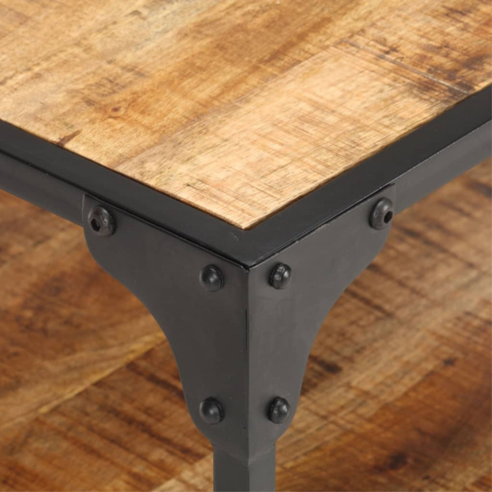 vidaXL Coffee Table End Table Accent Sofa Table with Shelf Solid Wood Mango   Industrial   Coffee Tables   by vidaXL LLC  Houzz