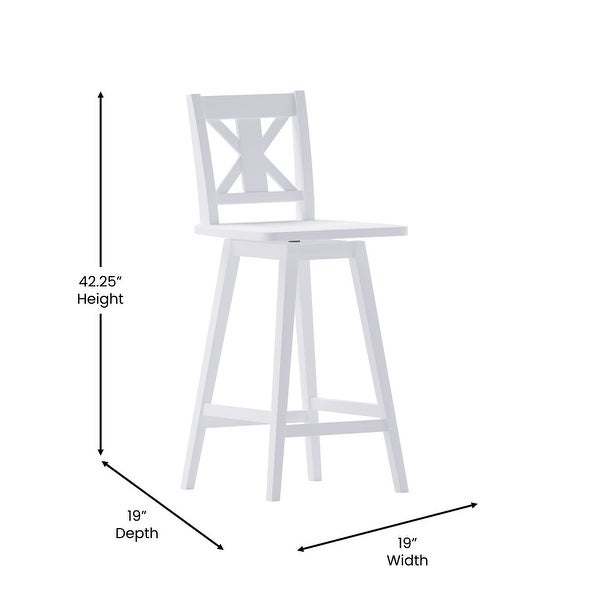 Modern Farmhouse Wooden Swivel Bar Stool