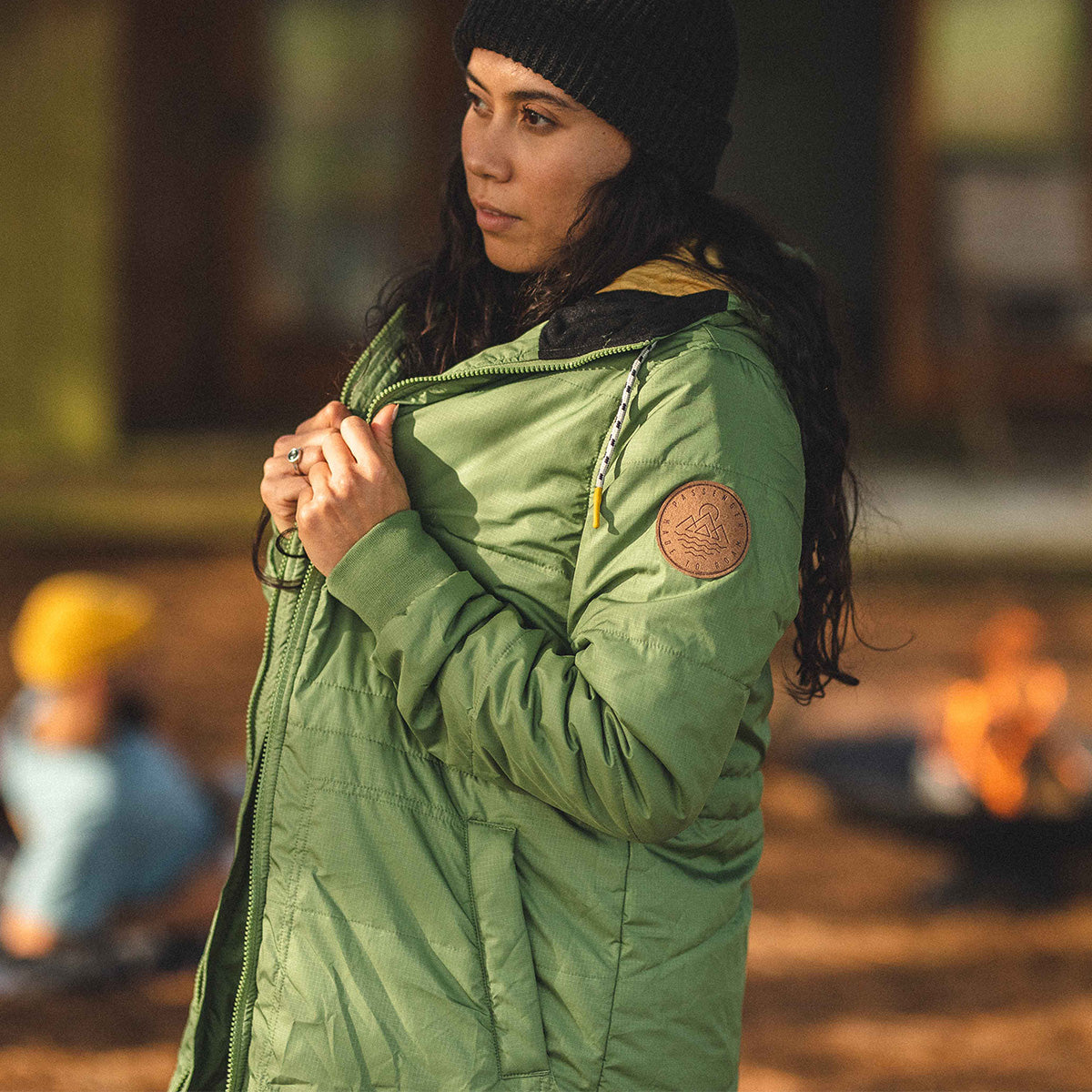 Flora Long Recycled Insulated Jacket - Vineyard Green