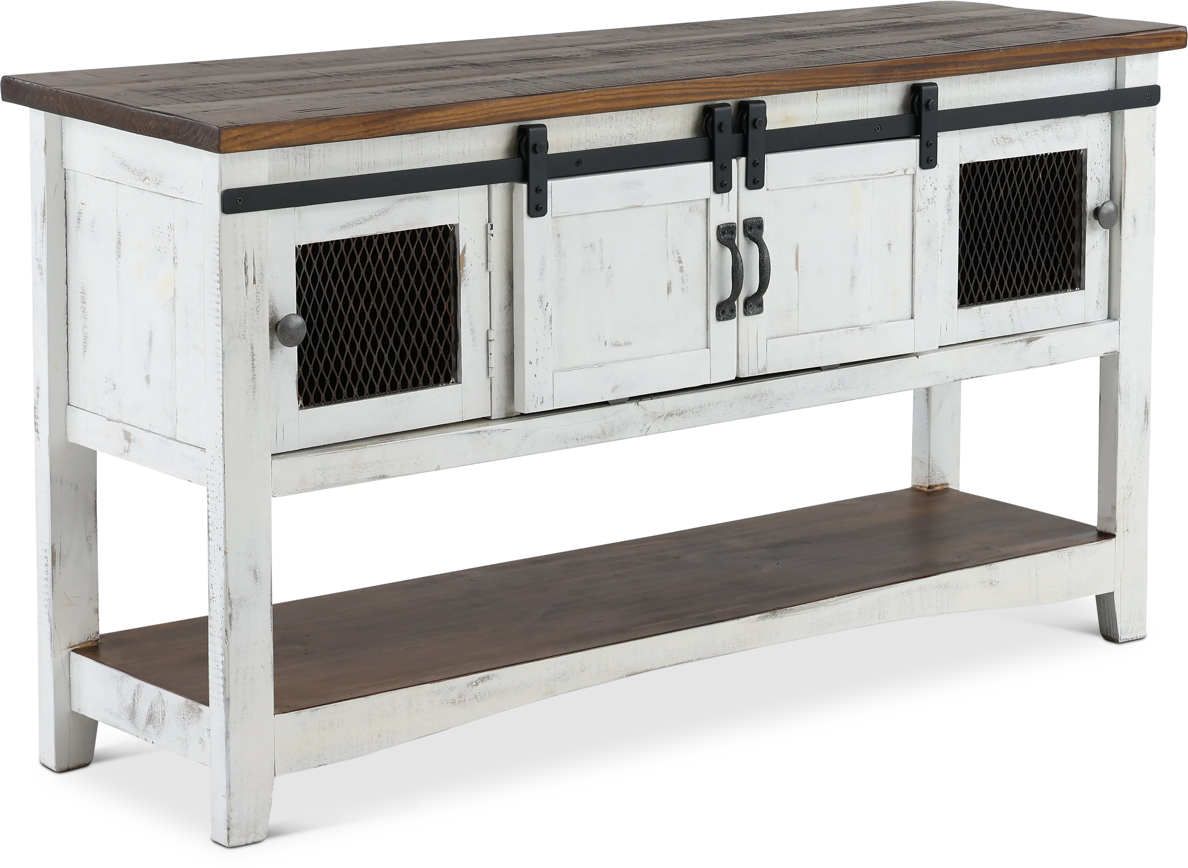 Pueblo Rustic White Console Table