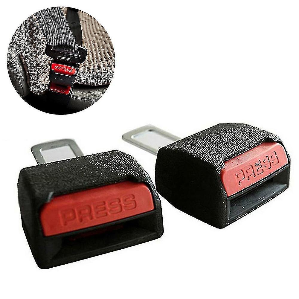 2pcs Universal Car Seat Belt Buckle Clips Extension Extender Safety Stopper Plugs