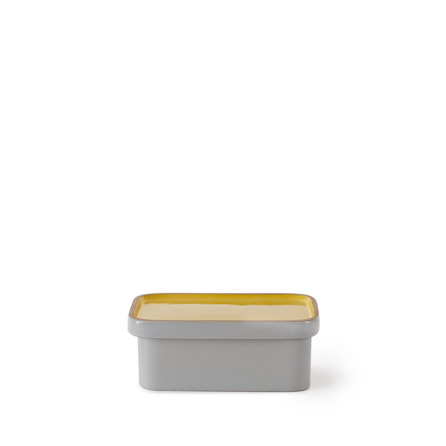 Butter Dish in Sunflower Gloss and Light Grey Whale