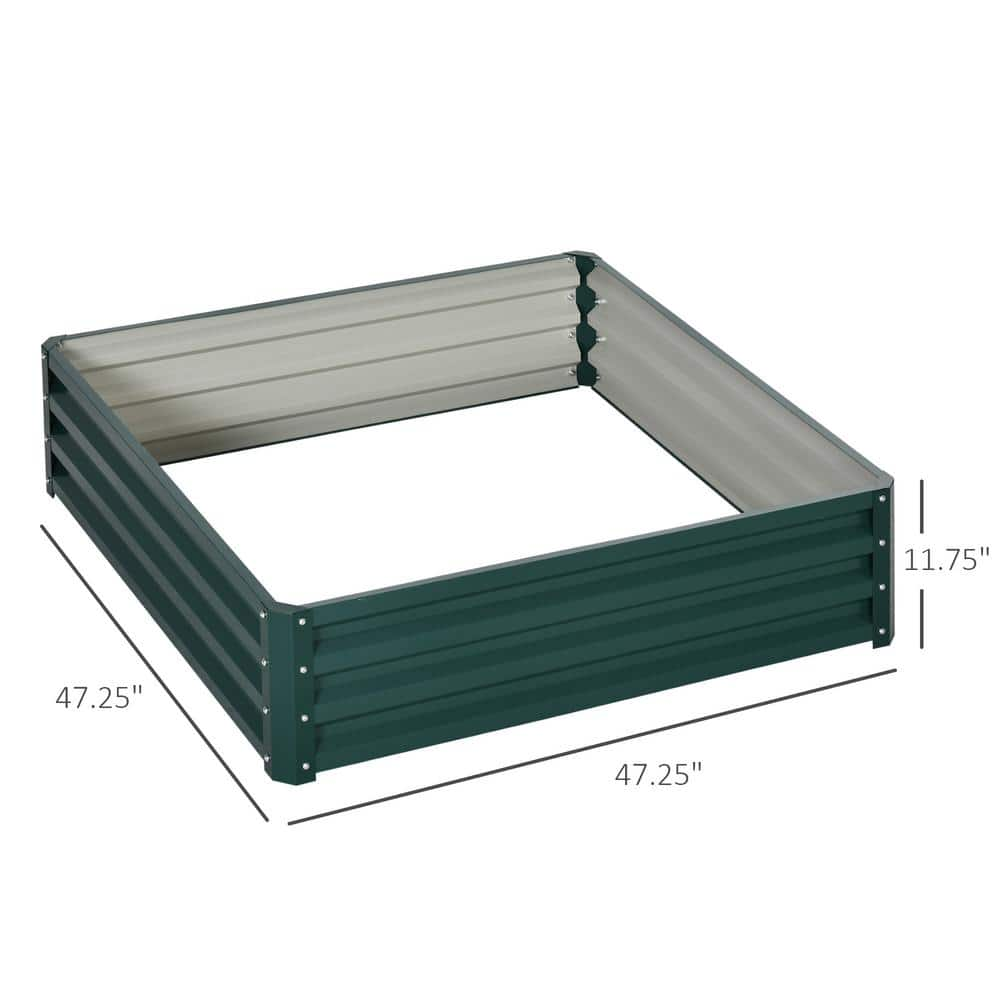 Outsunny Green Steel Raised Garden Bed Box with Weatherized Steel Frame 845-040V01GN