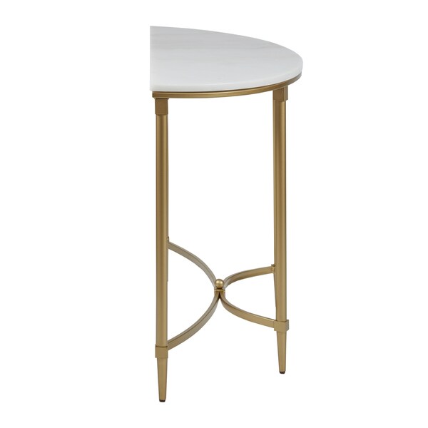 Madison Park Signature Bordeaux White/Gold-tone Marble/Metal Console Table