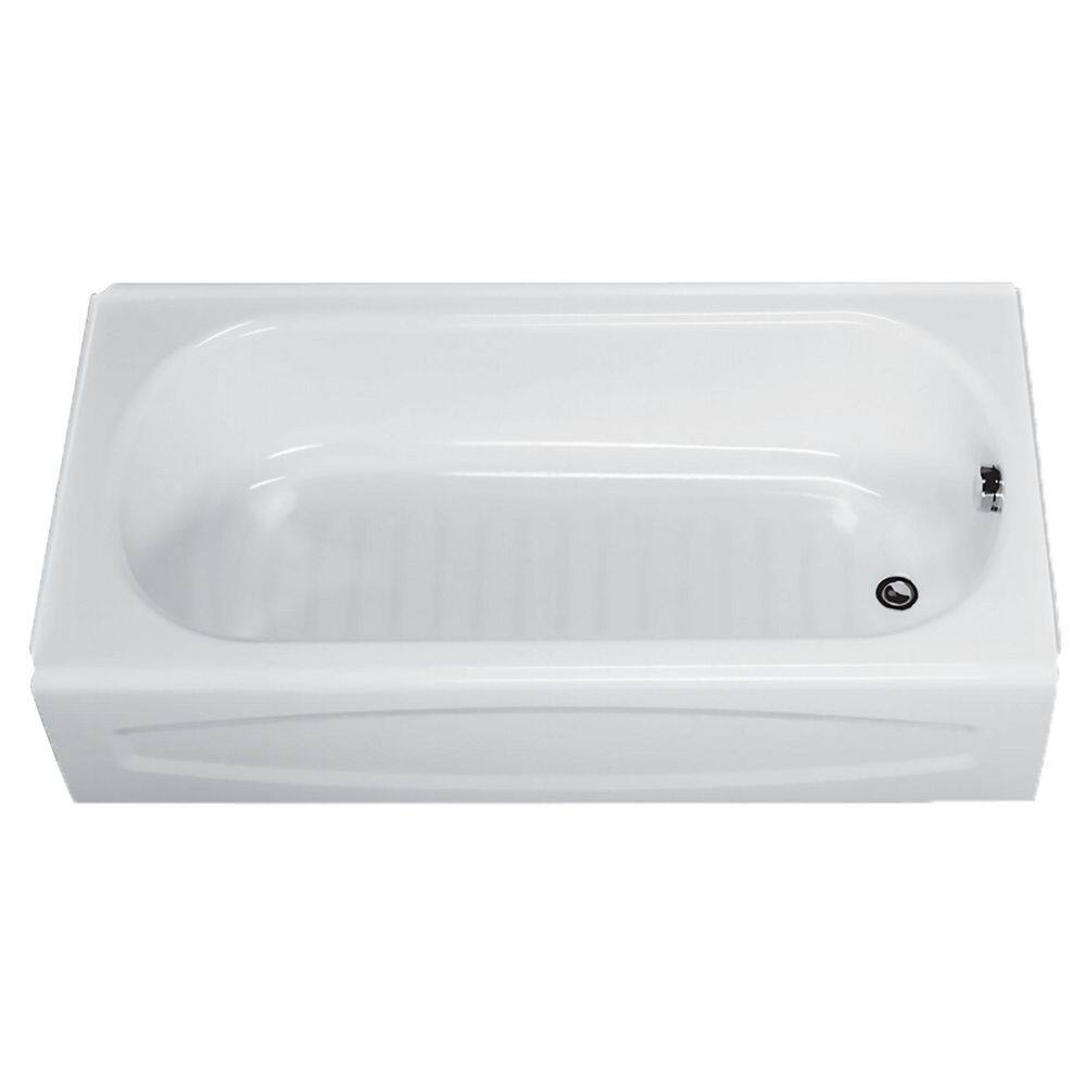 American Standard New Salem 60 in. x 30 in. Rectangular Apron Front Soaking Bathtub with Right Hand Drain in White 0255112.020