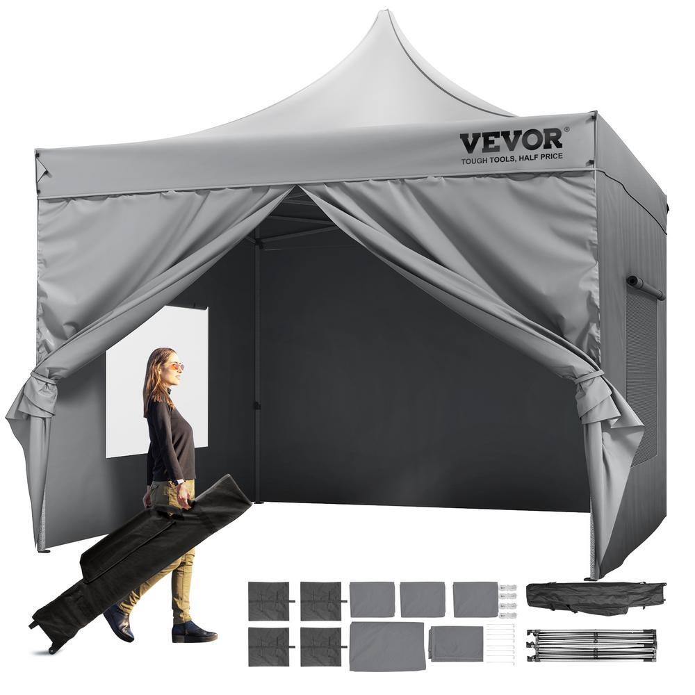 VEVOR 10 ft. x 10 ft. Pop Up Canopy with Removable Sidewalls Enclosed Canopy Tent Water Resistant Windproof for Outdoor Events DCSYPSH1010FTAFO2V0