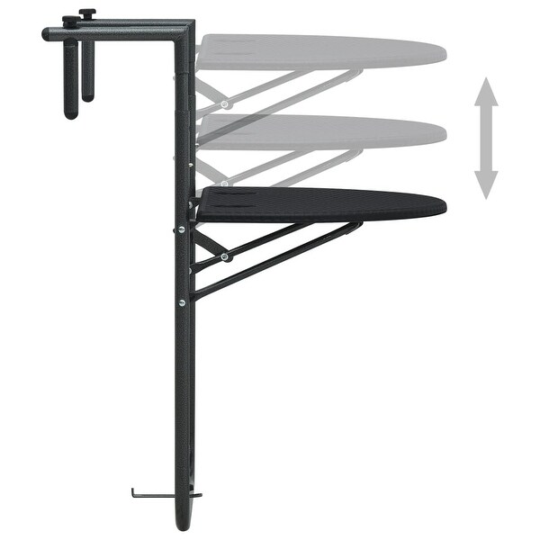 vidaXL Hanging Balcony Table Black 23.6