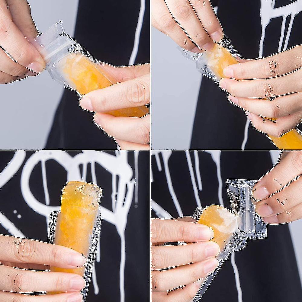 100 Pcs Popsicle Bags， Disposable - Comes With A Silicone Funnel