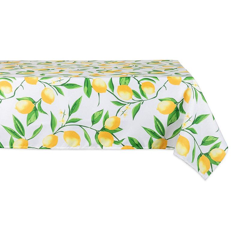 52 Daffodil Yellow and Green Lemon Bliss Printed Square Tablecloth