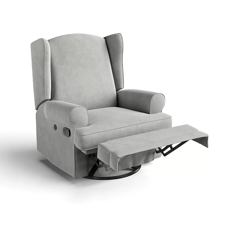 Storkcraft Serenity Wingback Upholstered Recliner Glider