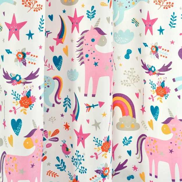 Set Of 2 Unicorn Heart Window Curtain Panels Lush D cor