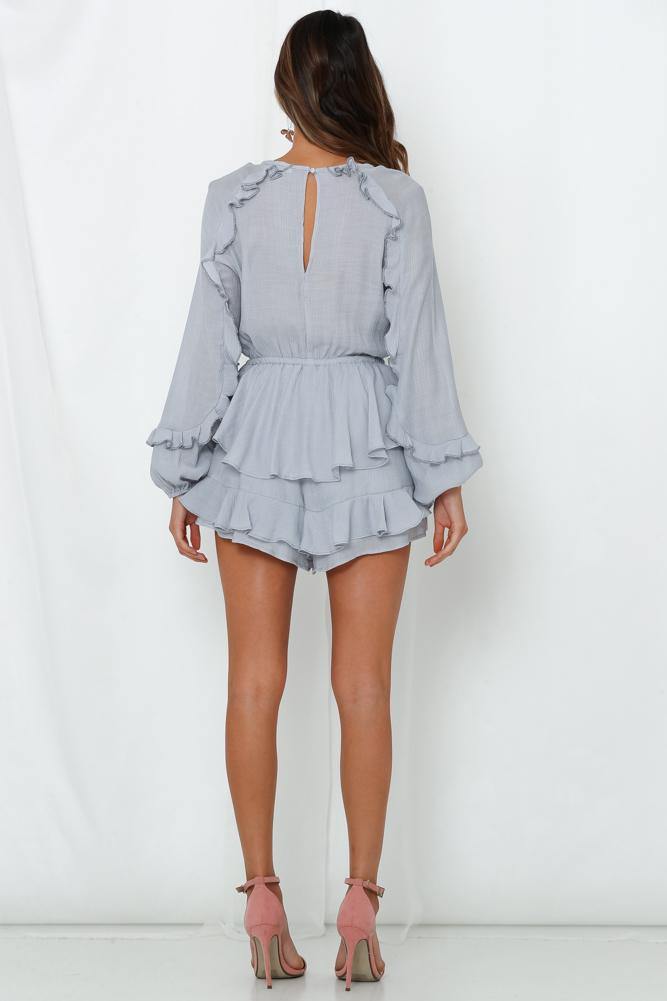 Not Around Romper Grey