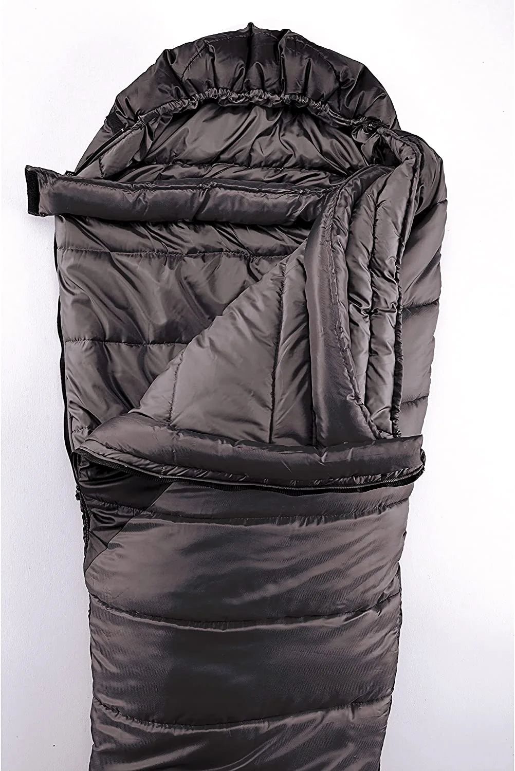 Cold-Weather Mummy Sleeping Bag, 0°F Sleeping Bag for Big & Tall Adults, No-Snag Zipper with Adjustable Hood for Warmth and Ventilation