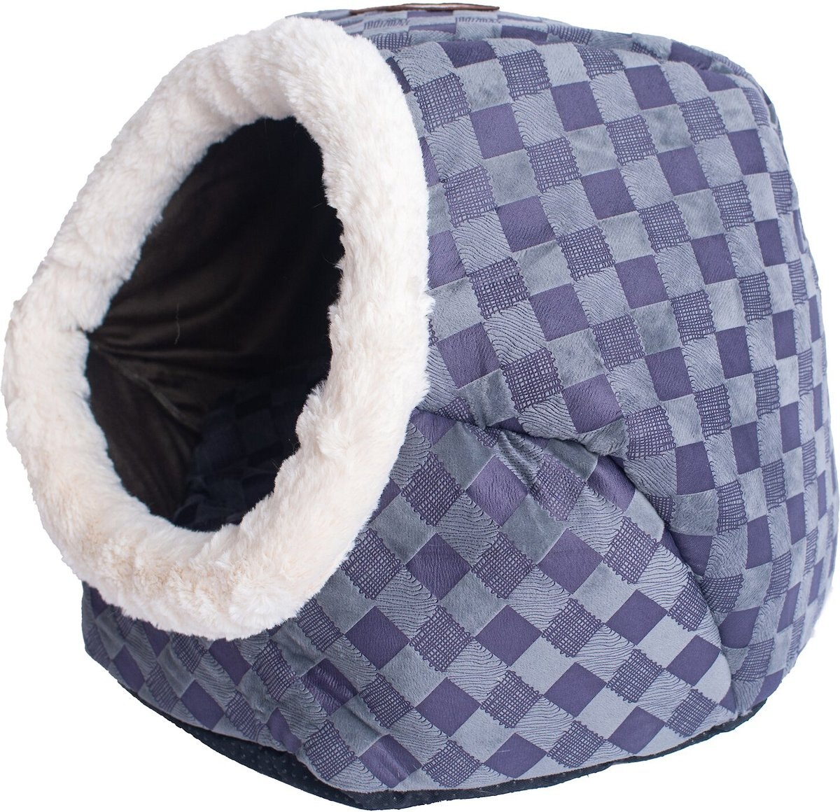 Armarkat Cuddle Cave Dog and Cat Bed， Blue Checkered