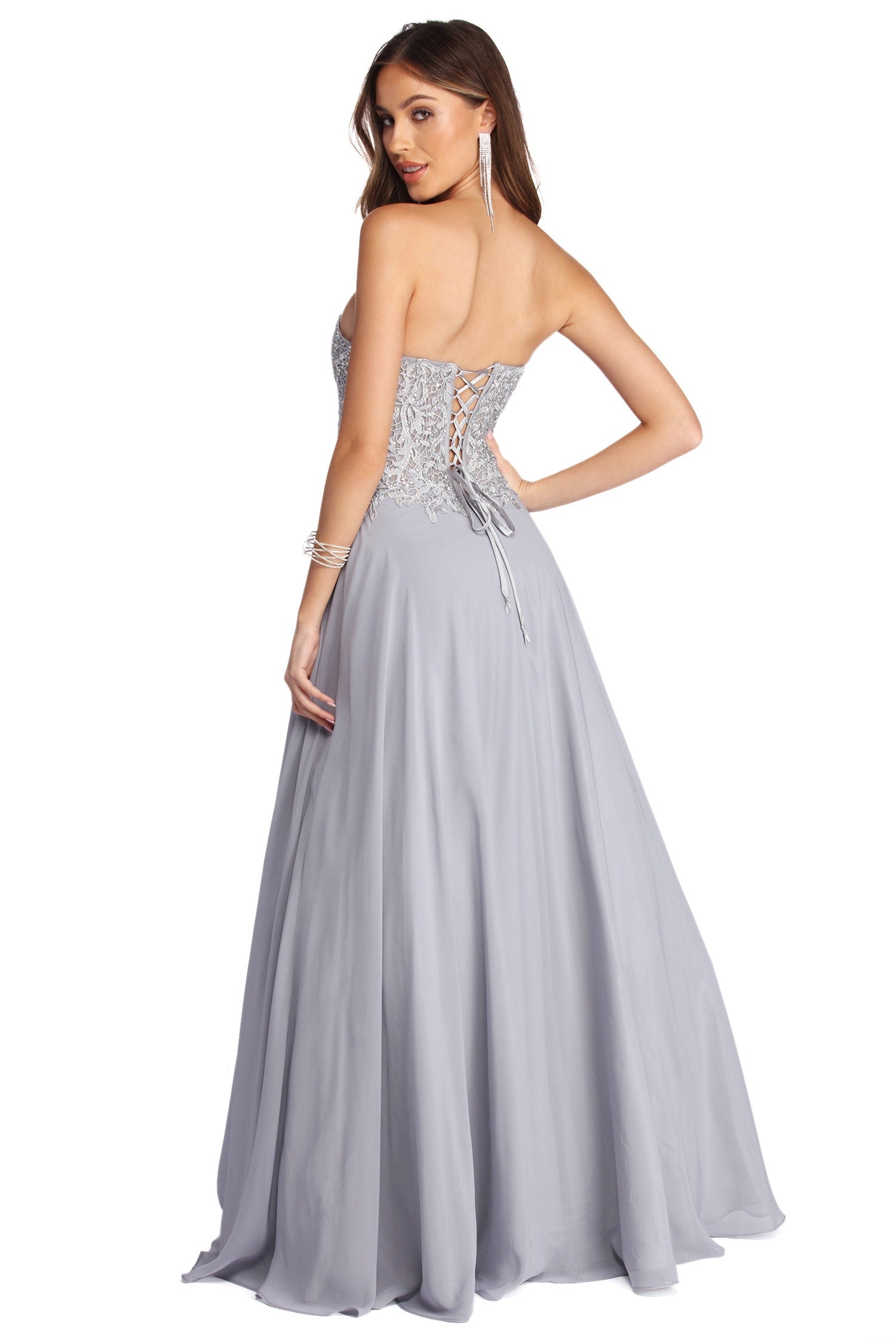 Payson Embroidered Chiffon Ball Gown