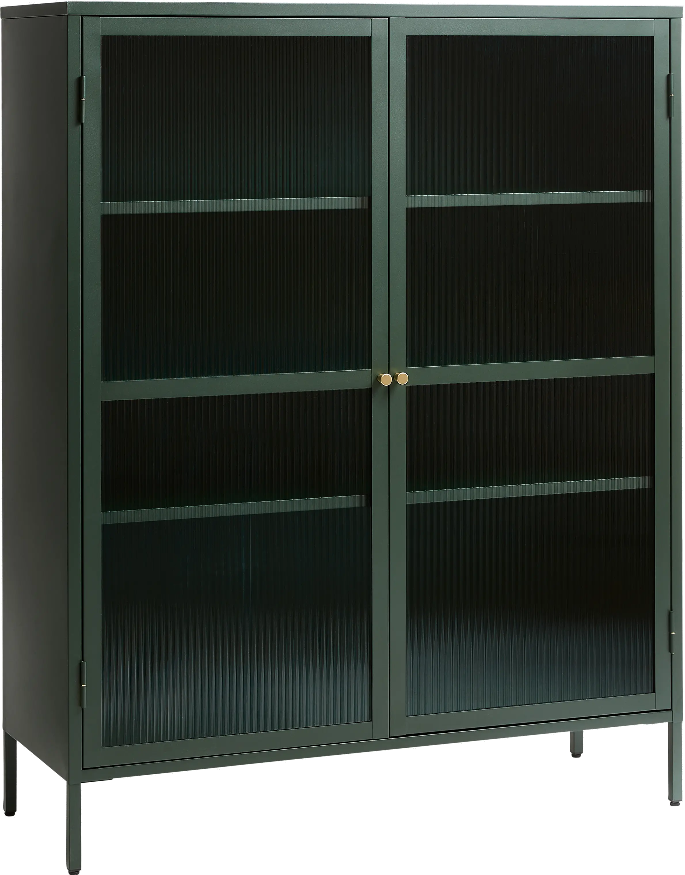 Bronco Green Metal and Glass 55 Tall Display Cabinet