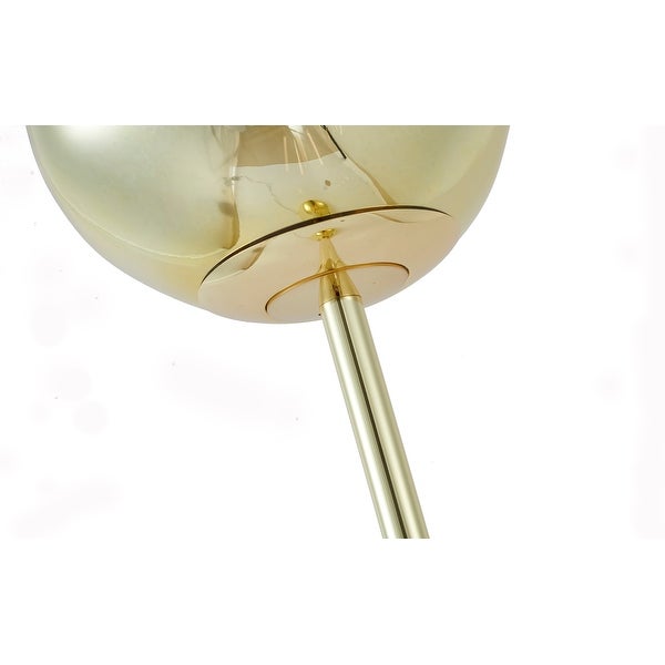 1-Light D13.7'' Gold Orb Acrylic Shade Floor Lamp with Gold Hardware