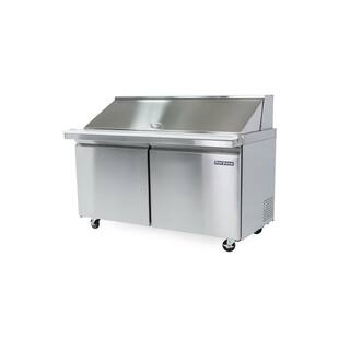 Norpole 60 in. W 15 cu. ft. 2-Door Mega Top Prep Table Commercial Refrigerator in Stainless Steel NP2R-SWMT60