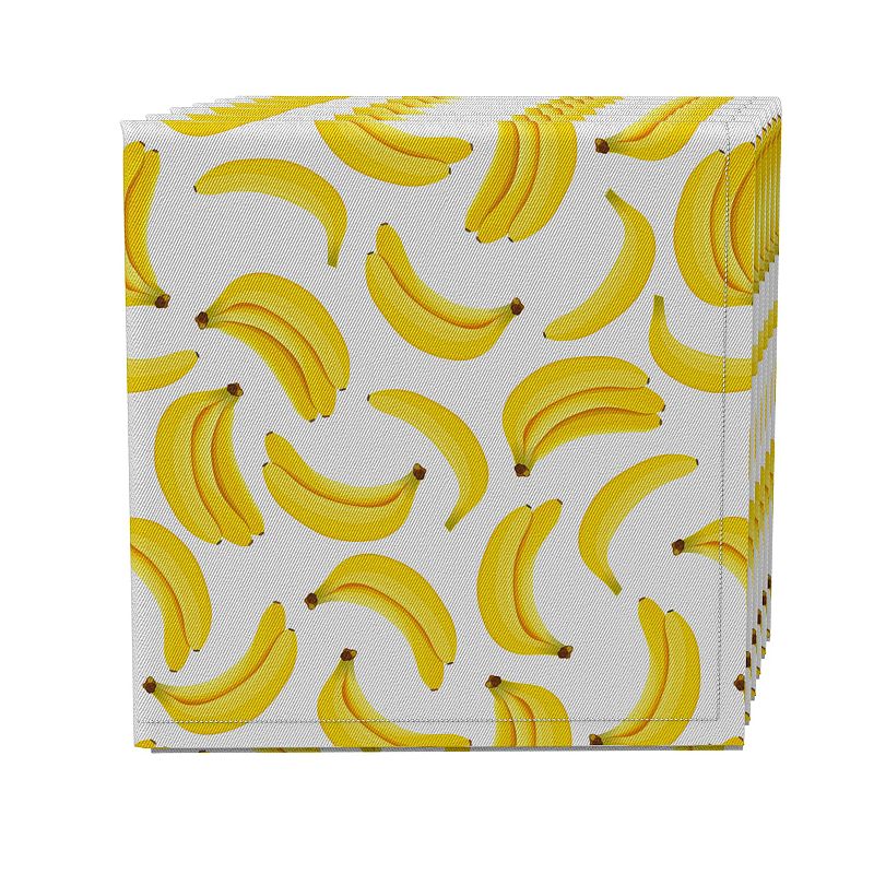 Napkin Set of 4， 100% Cotton， 20x20， Bunches of Bananas