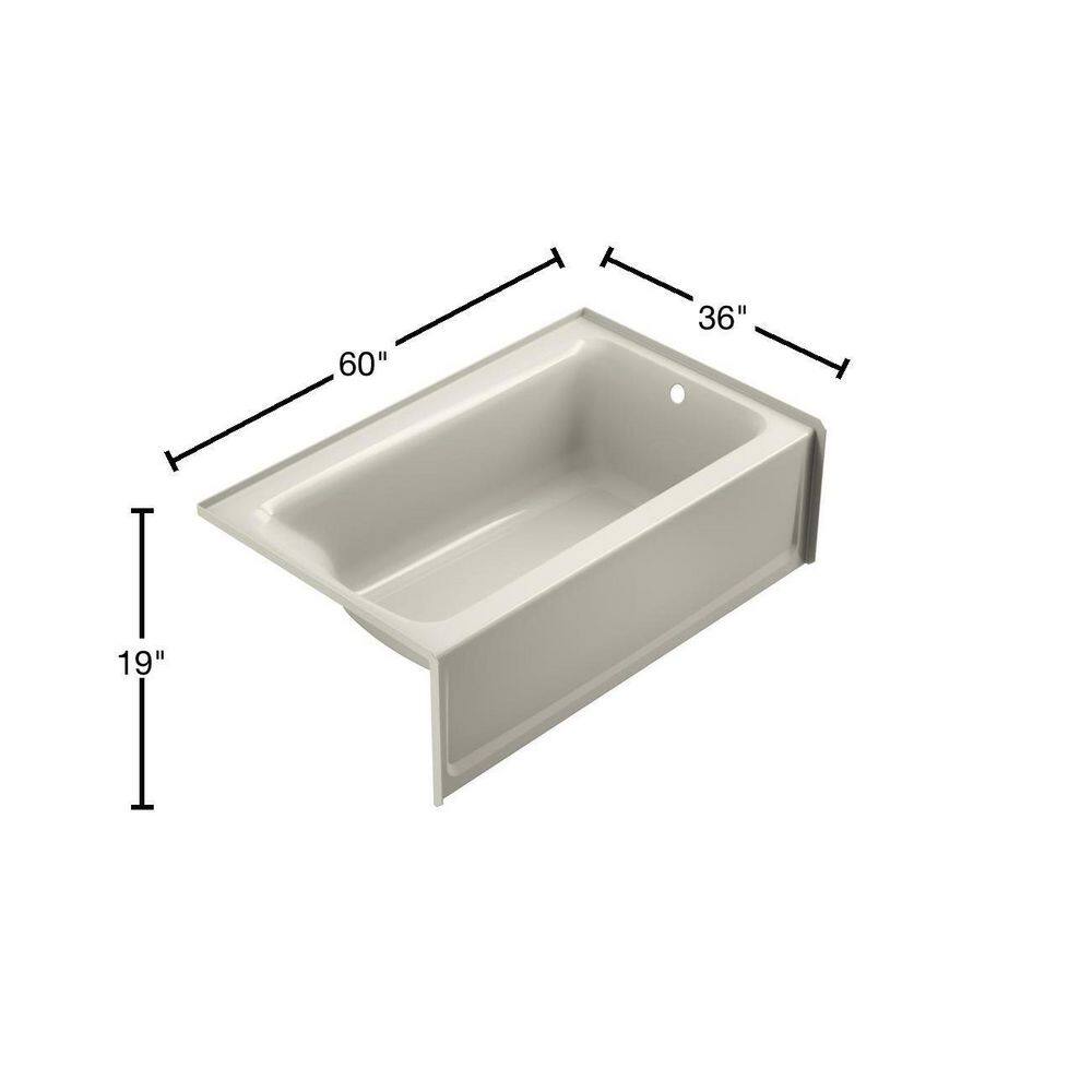 JACUZZI PROJECTA 60 in. x 36 in. Acrylic Right Drain Rectangular Alcove Bathtub in Oyster R1S6036BRXXXXY