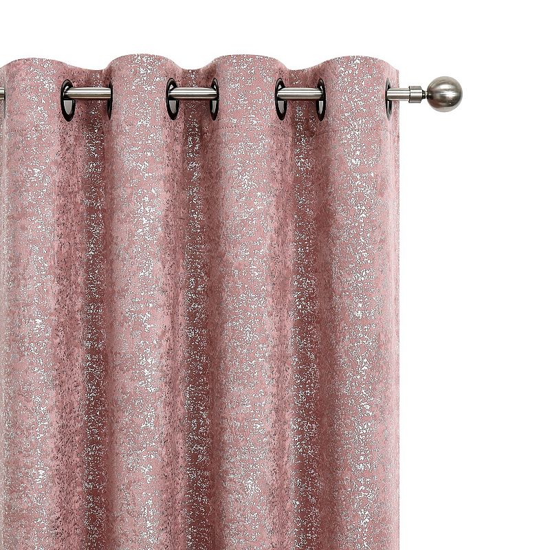 Kate Aurora 2 Pack Glam Metallic Sparkle Thermal Light Filtering Grommet Top Curtains