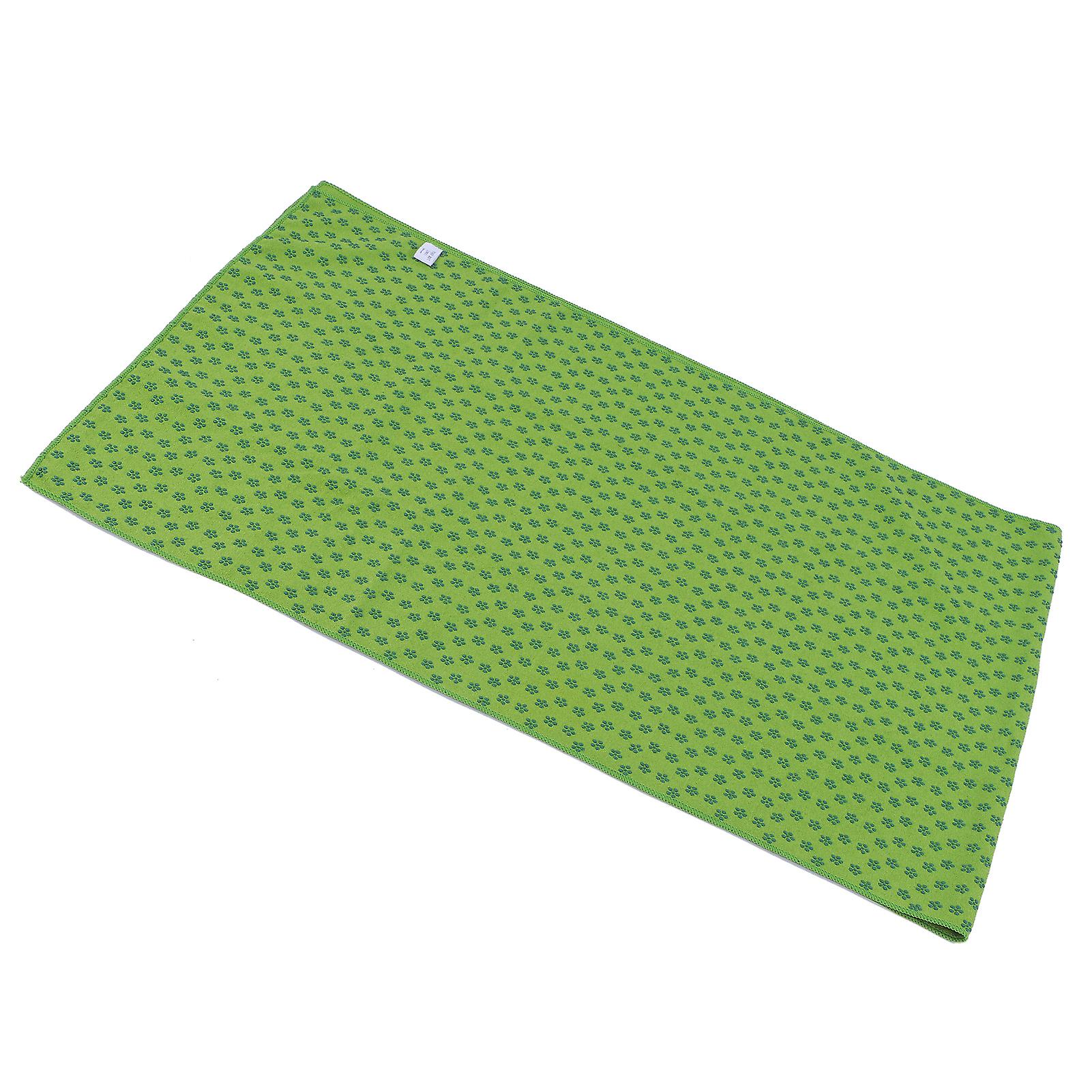 185cmx63cm Nonslip Yoga Mat Towel Yoga Sweat Absorbent Exercise Gym Mat Towel(green )