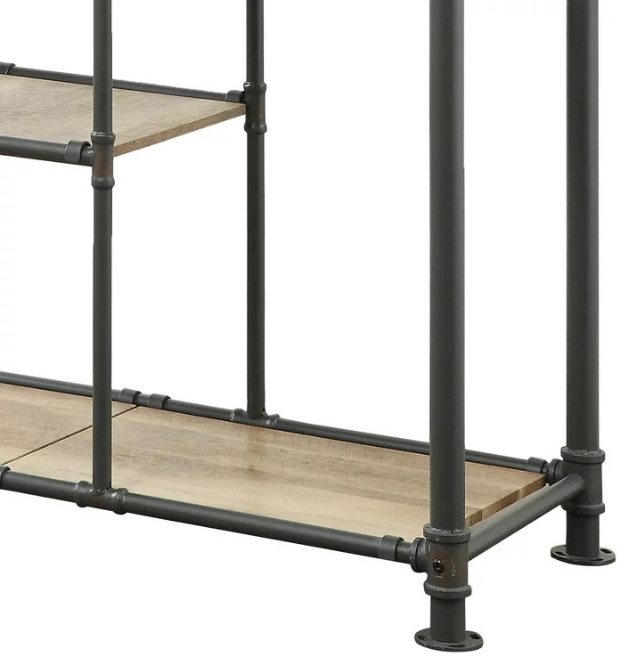 Industrial Bookcase  Unique Design  ampOpen Shelves with Wood Panels  Black/Brown   Industrial   Bookcases   by Decorn  Houzz