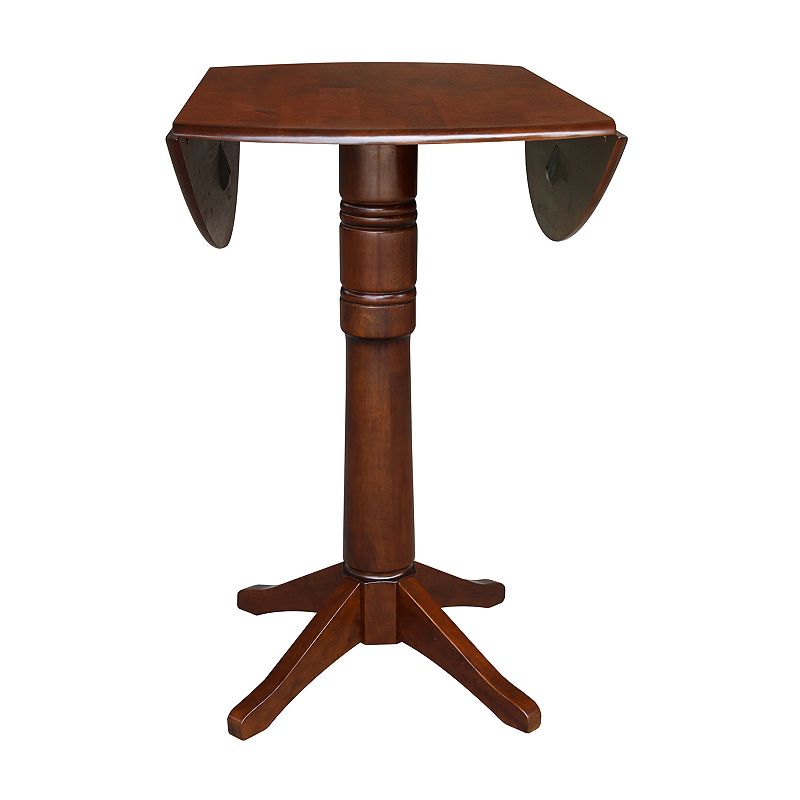 International Concepts Round Dual Drop Leaf Pedestal Table