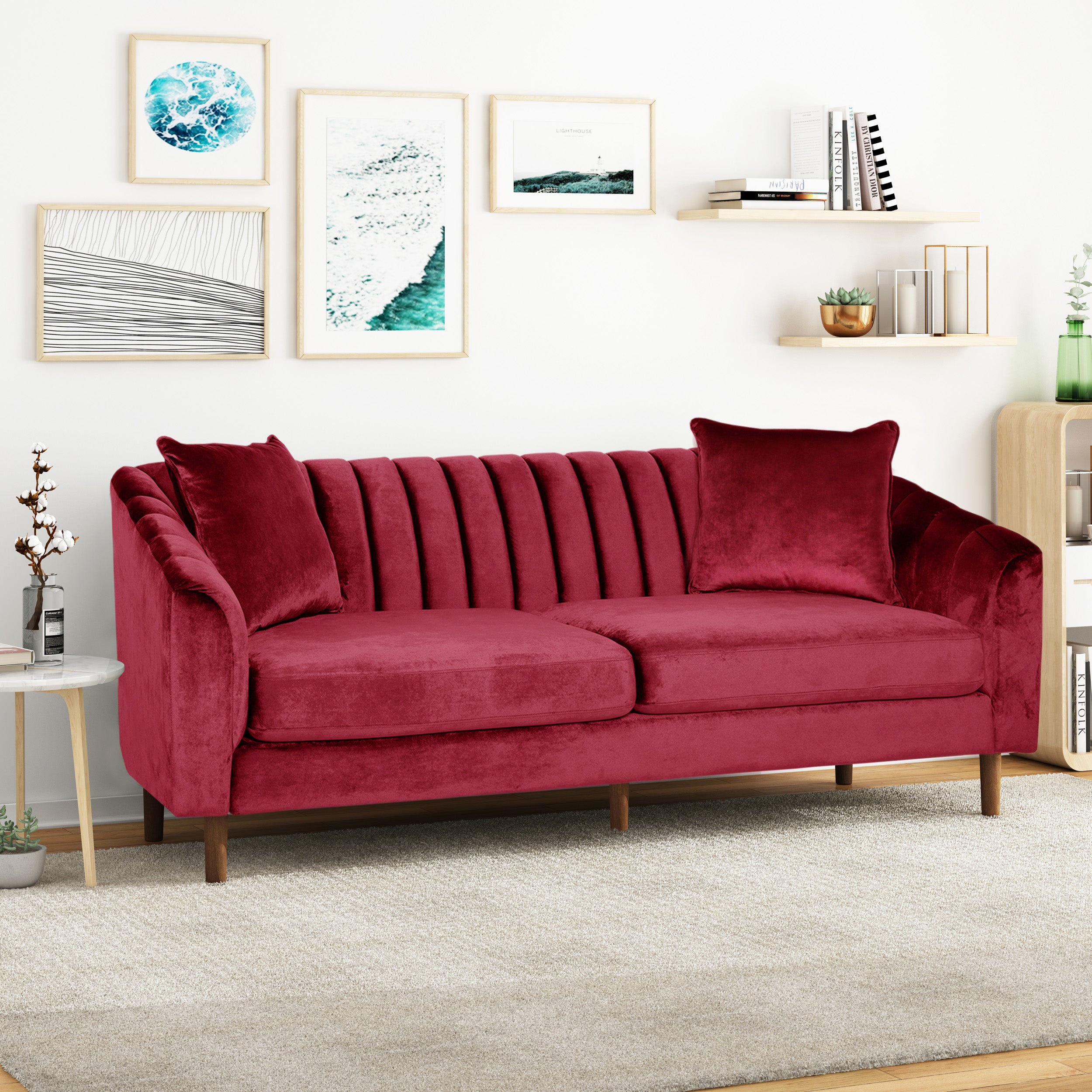 Jeannie Contemporary Velvet 3 Seater Sofa