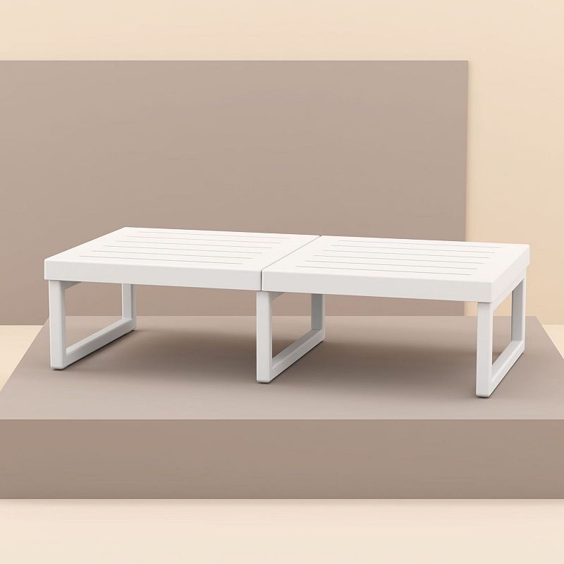 51 White Patio Rectangular Lounge Coffee Table