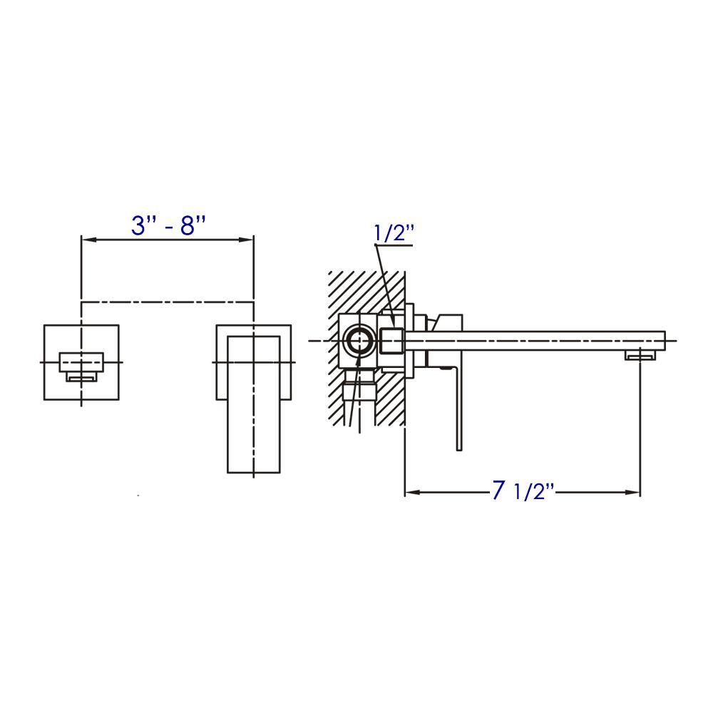 ALFI BRAND Single-Handle Wall Mount Bathroom Faucet in Polished Chrome AB1468-PC