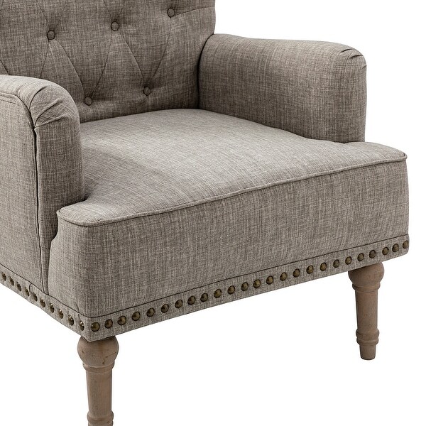 Geltrude Classic Upholstered Accent Arm Chair with Button Tufted Back by HULALA HOME