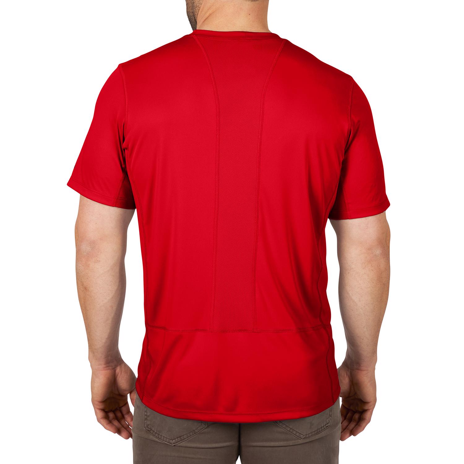 MW Workskin M Short Sleeve Men\u0027s Crew Neck Red Lightweight Performance Tee Shirt