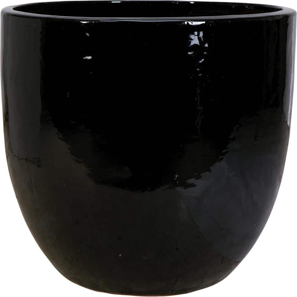 14 in. Black Ceramic Pika Pot GGC-091C-BK