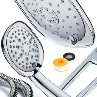 Hotel Spa 27-spray 7.5 in. High PressureDual Shower Head and Handheld Shower Head in Chrome 9784