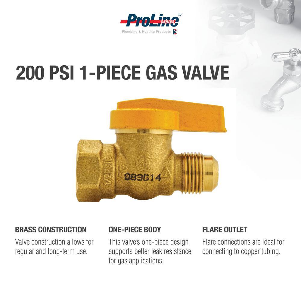 ProLine Series 12 in. Brass FL x FPT 1-Piece Gas Valve 114-523HN