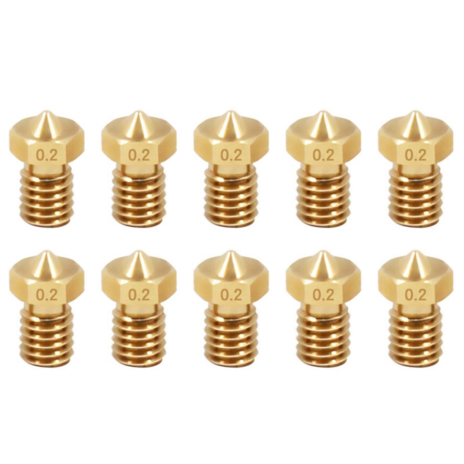 10pcs/lot  V6 Nozzle 1.75mm Stainless Steel/ Brass Nozzles 0.2 0.3 0.4 0.5 0.6mm For 3d Printer Parts Yellow 0.5mm