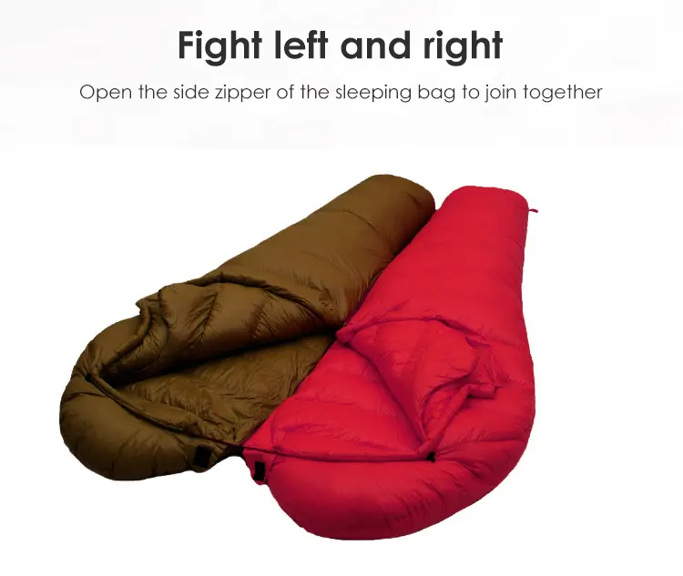 Low Moq Camping Hiking Walking Duck Down Super Light Mummy Sleeping Bag For Outdoor Traveling